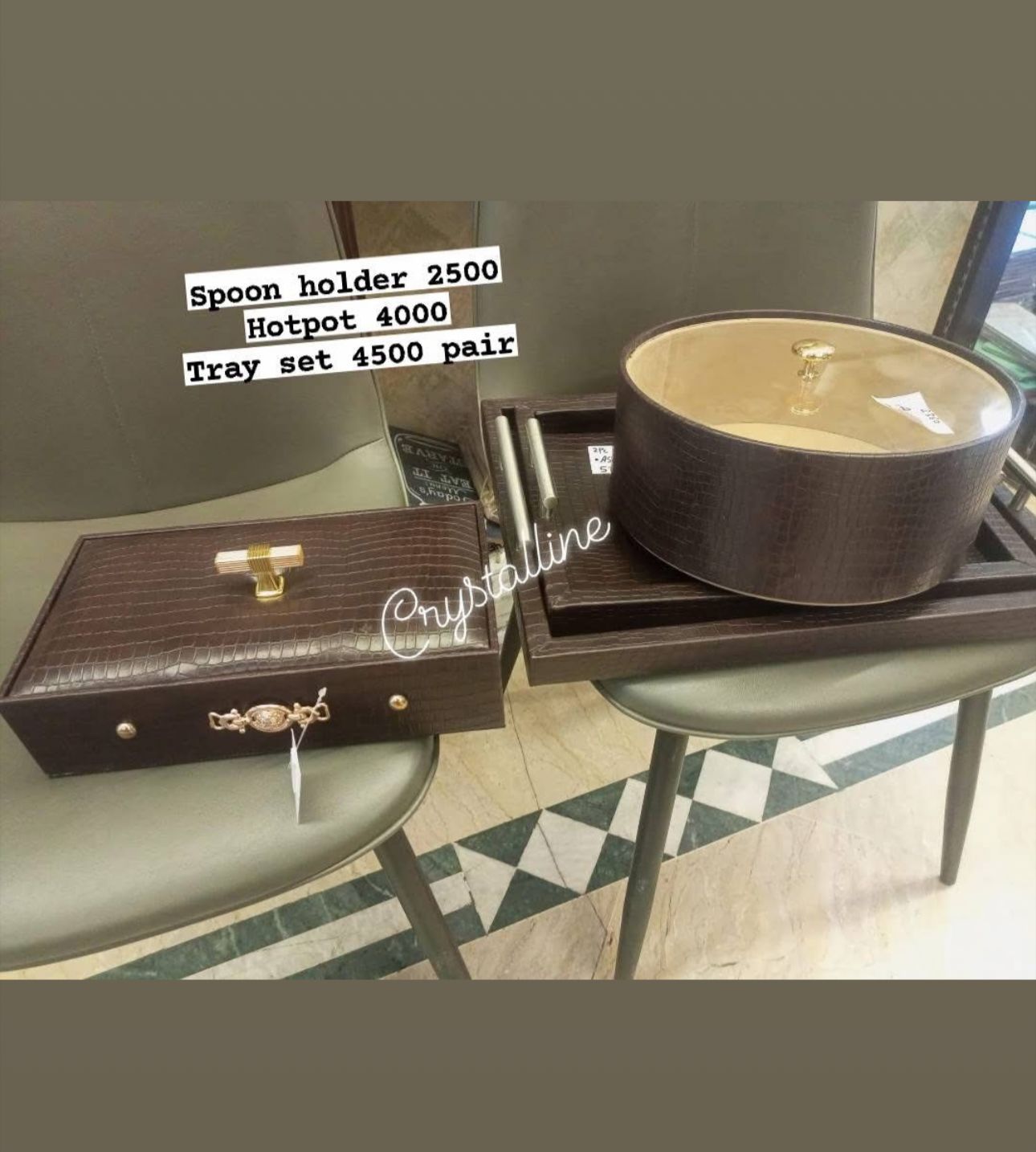 Leather tray set spoon holder and hotpot