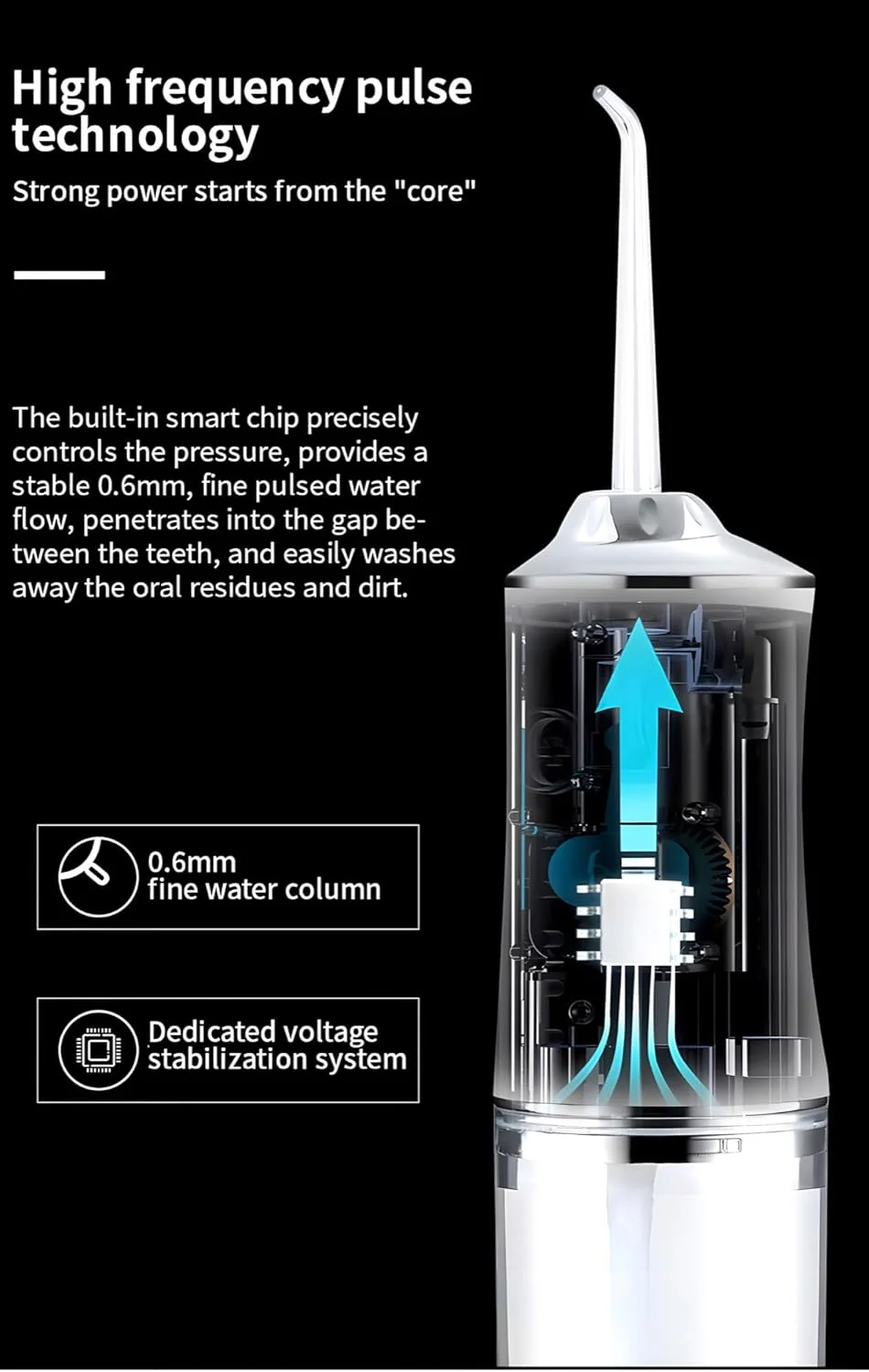 Water Flosser Portable Dental Water Jet Oral Teeth Irrigator Waterproof Tooth Cleaner Water Flosser Oral Flosser 3 Modes And 4 Nozzels