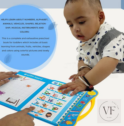 Electronic Intelligence Book -Colourful Audio Interactive Learning Book – Fun Phonics and Alphabet Learning for Toddlers