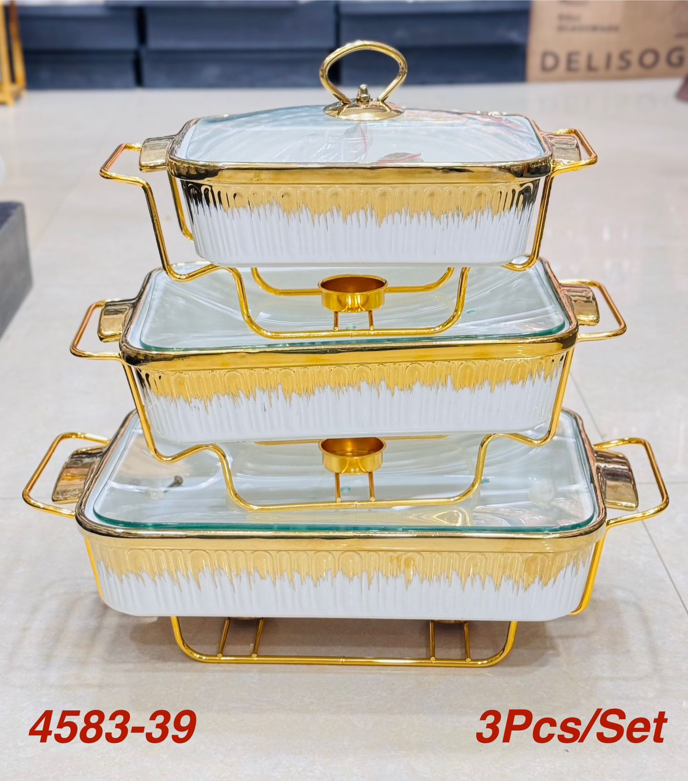 Buffet dishes set of 3