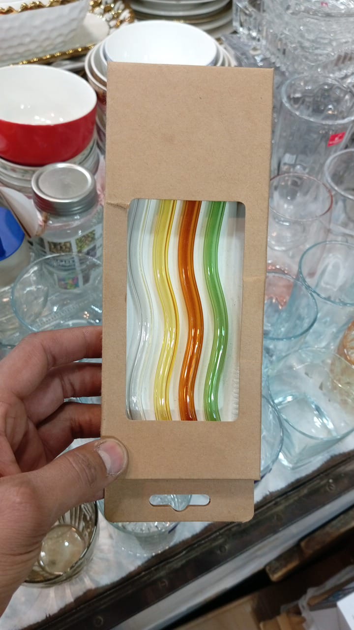 Glass straws with cleaner brush