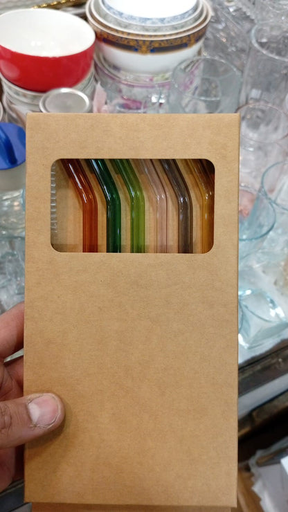 Glass straws with cleaner brush