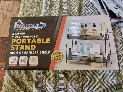 2 Layer Multipurpose Portable Stand - Iron Organizer