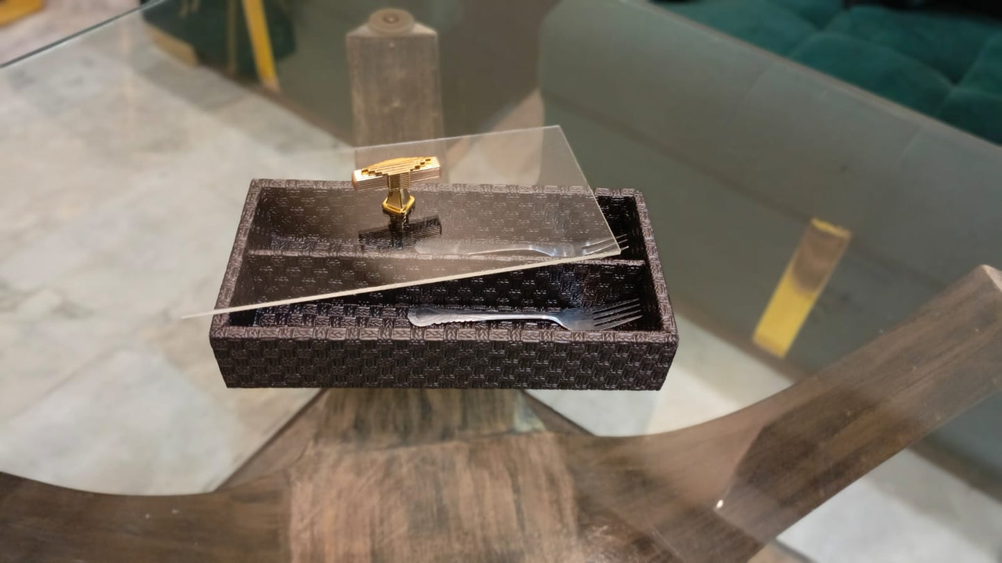 Wooden frame with The crystal acrylic glass cover helps protect the contents from germs, keeping your utensils clean and safe. With a ring-type holder on top, it allows easy access to ...
Rs 2390.00 · In stock