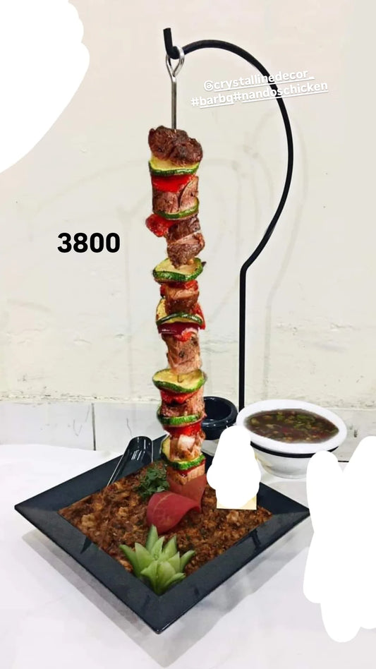 Seekh bar b q platter with melamine plate