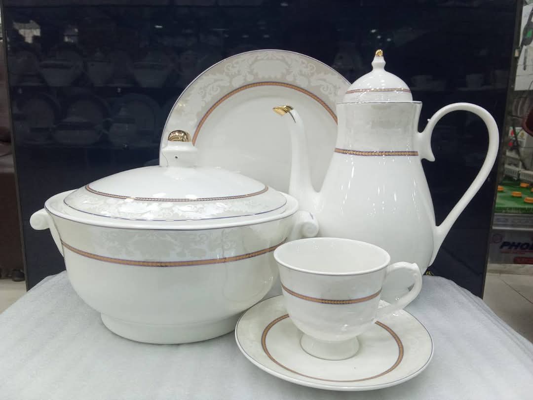 Dinner set 61 PCs bone china microwave safe