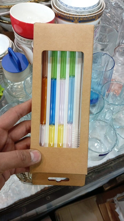 Glass straws with cleaner brush