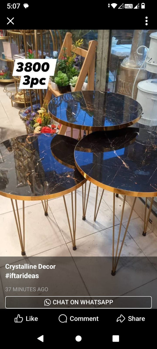 Mdf wooden 3 pcs tables