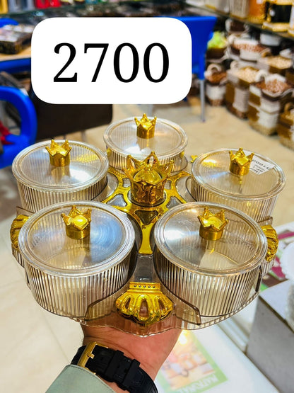 Acrylic dry fruit dish with lids