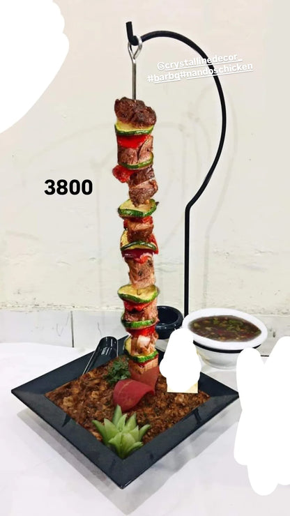 Seekh bar b q platter with melamine plate